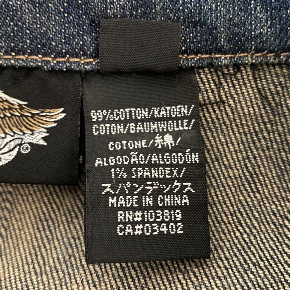 Y2K Harley-Davidson Embroidered Jean Jacket Women's Small Rhinestone Studded - Picture 11 of 14